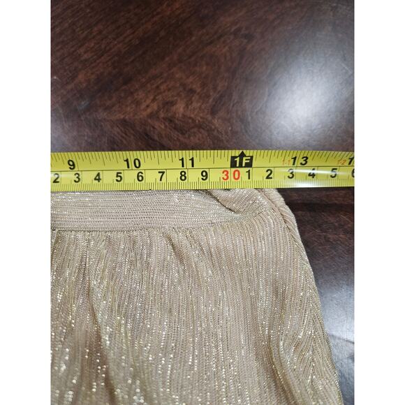 Lulus Jovial Occasion Gold Metallic High Rise Maxi Skirt Lined Size S - Picture 6 of 8